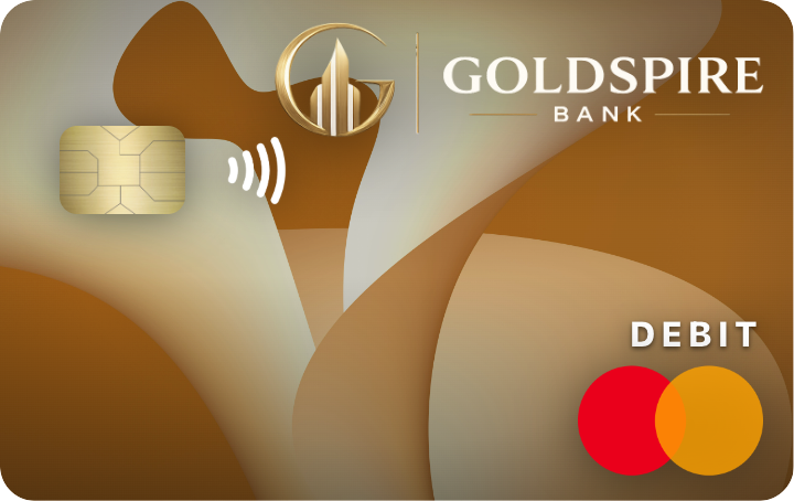 Goldspire Gold Checking Visa debit card.